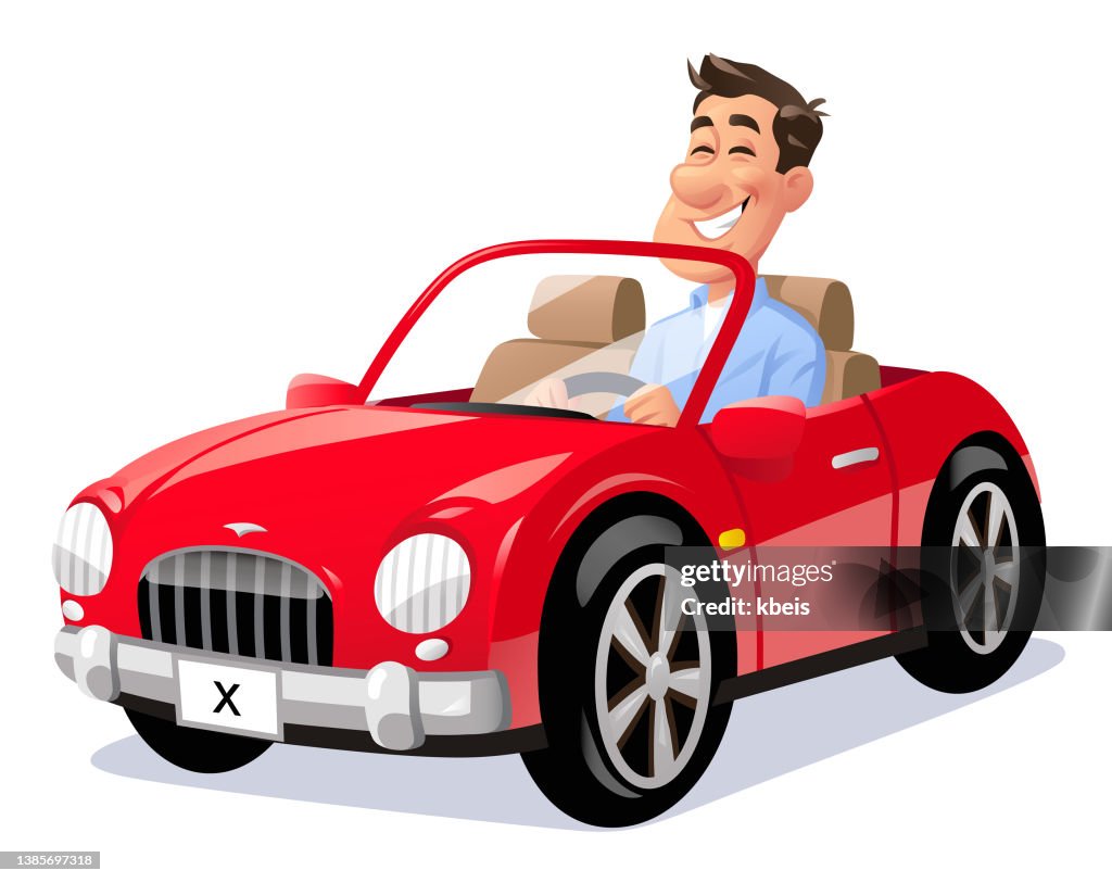 Man Driving A Red Car High-Res Vector Graphic - Getty Images