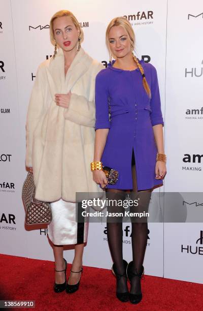 Claire Courtin-Clarins and Virginie Courtin-Clarins attend the amfAR New York Gala To Kick Off Fall 2012 Fashion Week Presented By Hublot at Cipriani...