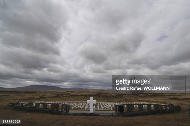 Argentinian cemetery near Darwin on January 24, 2012 in Port Stanley, Falklands Islands.