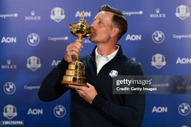 European Ryder Cup Captain Henrik Stenson of Sweden poses for a portrait on March 15, 2022 in Orlando, Florida.