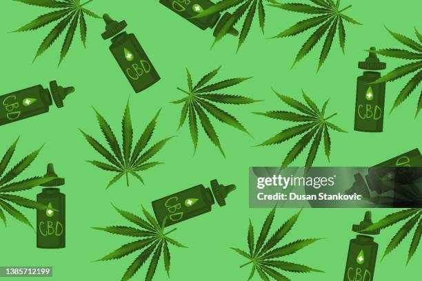 ilustrações, clipart, desenhos animados e ícones de garrafas cbd e cannabis medicinal - cannabis medicinal