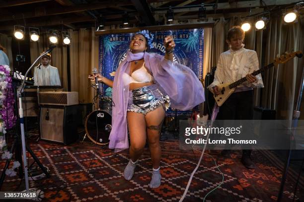 Haynes of Seratones performs onstage during the Paste Magazine 20th Anniversary Showcase: A Celebration with Women That Rock at The Pershing during...