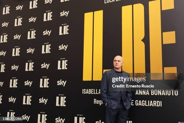 Luca Zingaretti attends the photocall of the tv series "Il Re" at Cinema Moderno on March 16, 2022 in Rome, Italy.