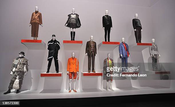 Internal view of the "Impact: Fifty Years of CFDA" Exhibition Press Preview at The Museum at The Fashion Institute of Technology on February 9, 2012...