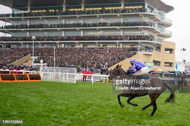 Paul Townend riding Energumene clear the last to win The Betway Queen Mother Champion Chase on day two of The Festival at Cheltenham Racecourse on...