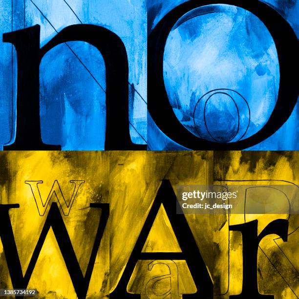 no war ukraine inspired lettering typographic abstract flag graphic - war art stock illustrations