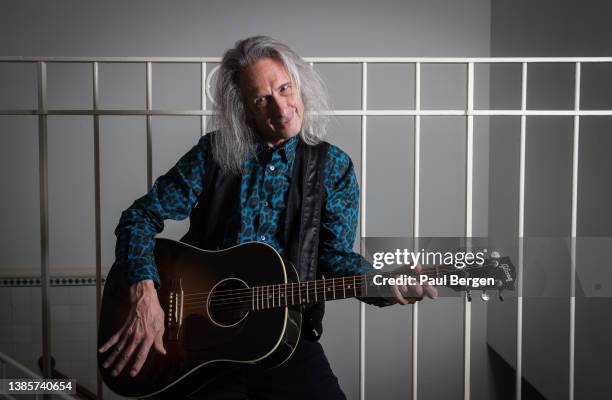 Portrait of American guitarist, composer and writer Lenny Kaye, The Hague, Netherlands, 18th November 2021. Kaye is best known as guitarist of Patti...