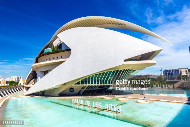 the reina sofia art palace - city of arts and sciences, valencia - santiago calatrava stockfoto's en -beelden