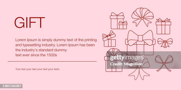 gifts web banner composition icons editable stroke - present bow stock illustrations