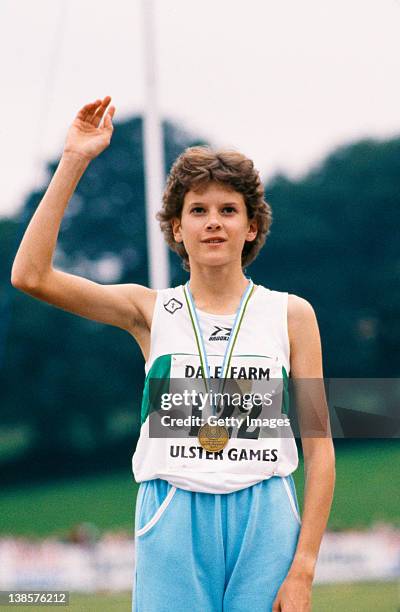 South African athlete Zola Budd, circa 1985.
