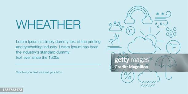 weather  web banner composition icons editable stroke - humidity stock illustrations