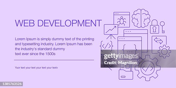 Web Development Editable Stroke Web Banner Composition Icons Web Development Editable Stroke Web Banner Composition Icons
