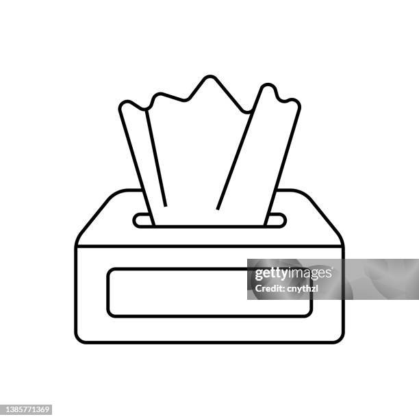 wet wipe vector line icon, simple thin line icon - baby wipe stock illustrations