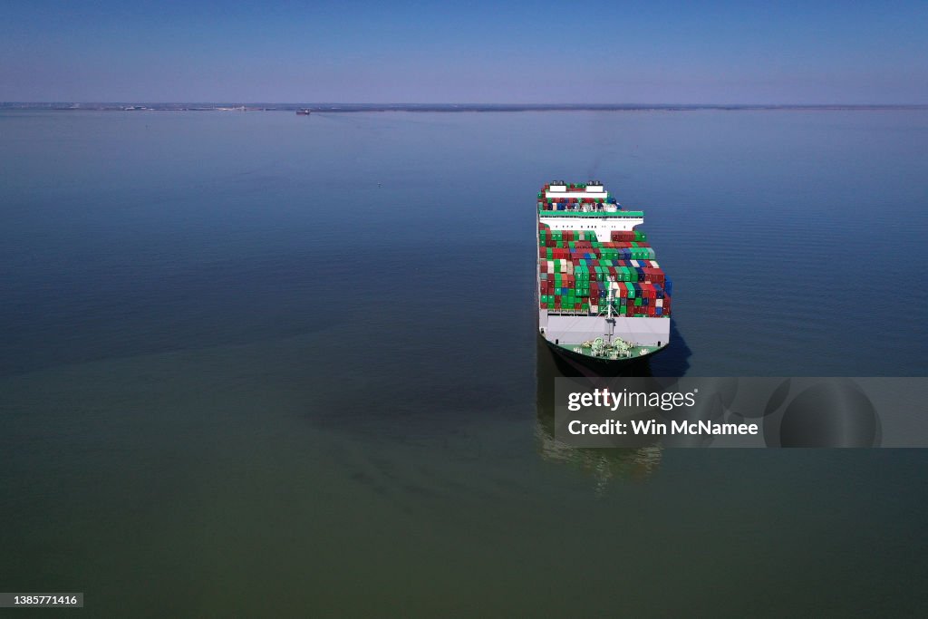 Container Cargo Ship Stuck In Chesapeake Bay