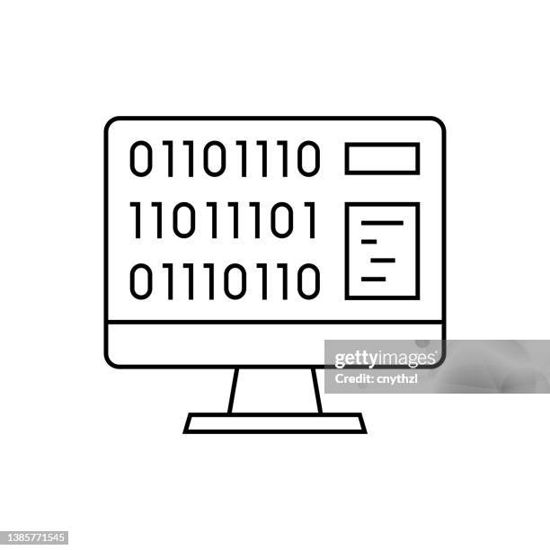code development vector line icon, simple thin line icon - java programming language stock illustrations