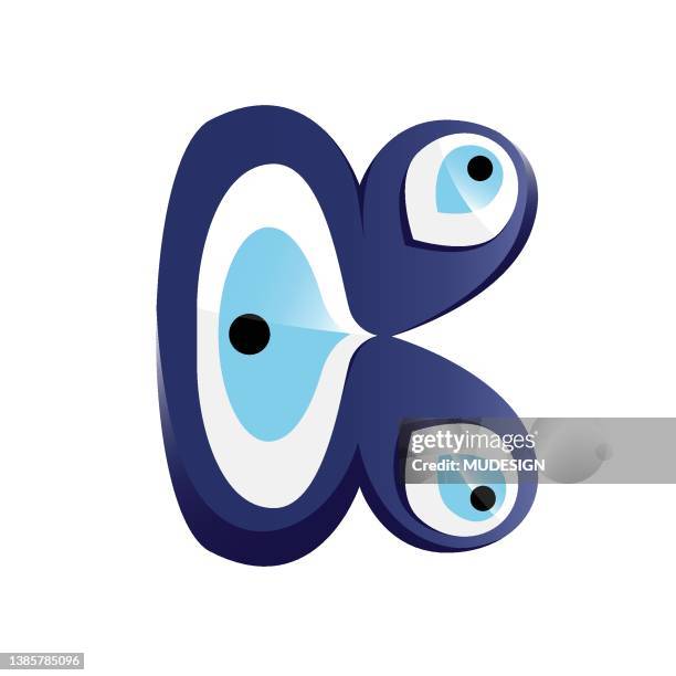 letter k evil eye design - evil eyes stock illustrations