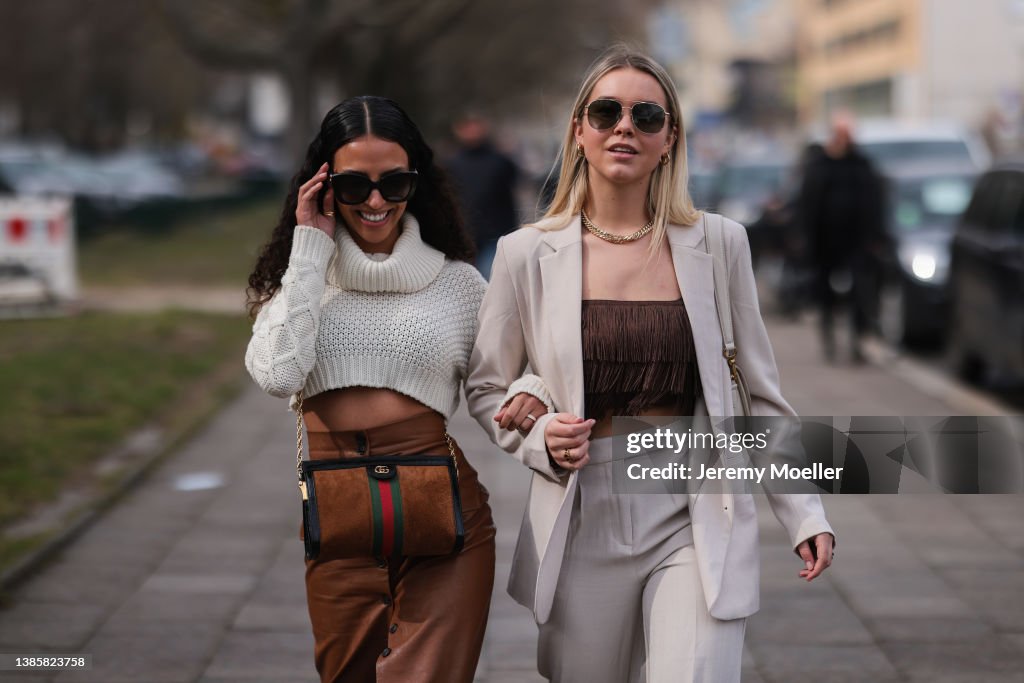 Miriam Rautert Miriam Rautert seen wearing a white cropped knit turtleneck pullover ...