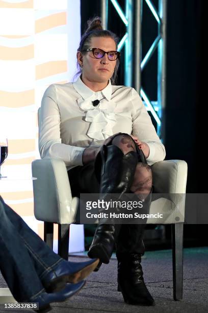 Charlotte Clymer speaks onstage at 'Auntie Deb's Guide to Equity & Inclusion' during the 2022 SXSW Conference and Festivals at Austin Convention...