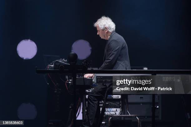 Tony Banks from Genesis performs at U Arena on March 17, 2022 in Nanterre, France.