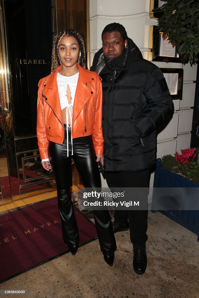 Jasmine Jobson and Kadeem Ramsay seen attending the Diyar London