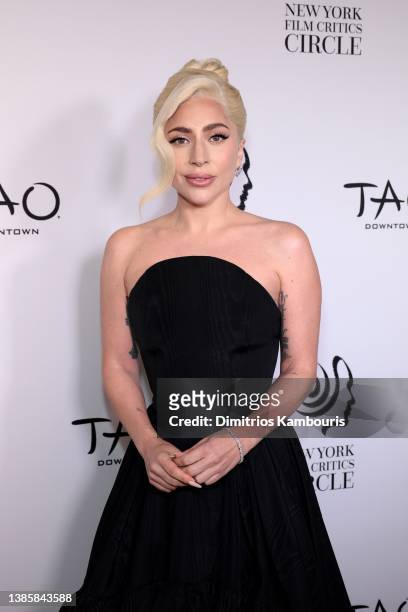 Lady Gaga attends the 2022 New York Film Critics Circle Awards at TAO Downtown on March 16, 2022 in New York City.