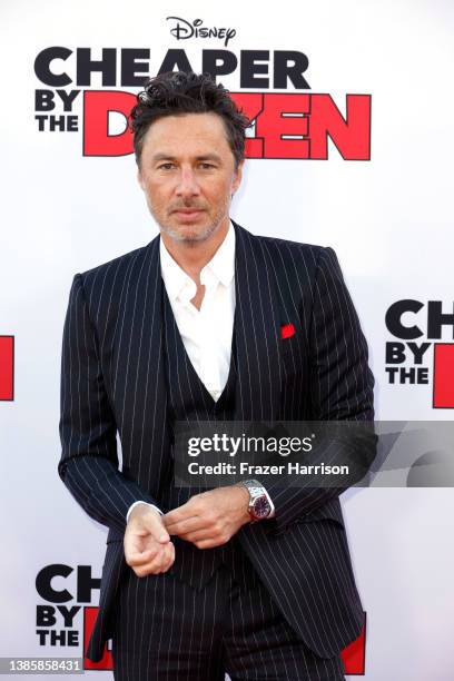 Zach Braff attends the premiere of Disney's "Cheaper By The Dozen" on March 16, 2022 in Los Angeles, California.