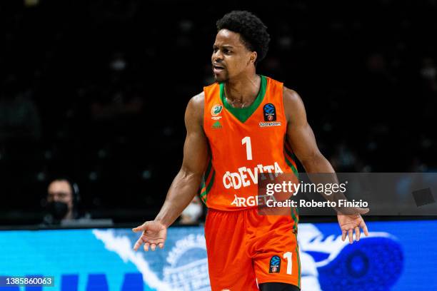 Yogi Ferrell of Cedevita Olimpija Ljubljana during the 7days EuroCup Regular Season Round 15 match between Virtus Segafredo Bologna and Cedevita...