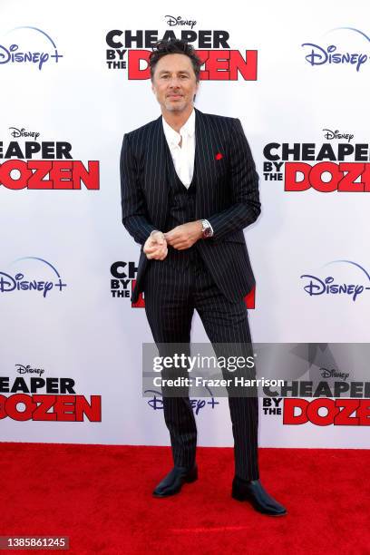 Zach Braff attends the premiere of Disney's "Cheaper By The Dozen" on March 16, 2022 in Los Angeles, California.