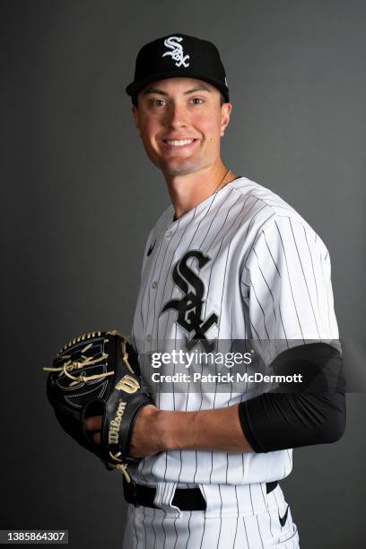 Kade McClure of the Chicago White Sox poses for a portrait during the Chicago White Sox photo day at Camelback Ranch on March 16, 2022 in Glendale,...