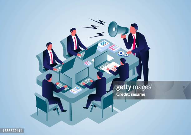 Manager Shouting Angry Boss Shouting At Employee No Background High Res Illustrations ...