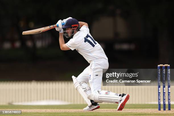 Kurtis Patterson of New South Wales bats during day three of the Sheffield Shield match between New South Wales and Western Australia at Bankstown...