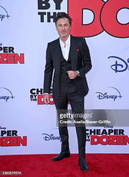 Zach Braff attends the Premiere of Disney's "Cheaper By The Dozen" on March 16, 2022 in Los Angeles, California.