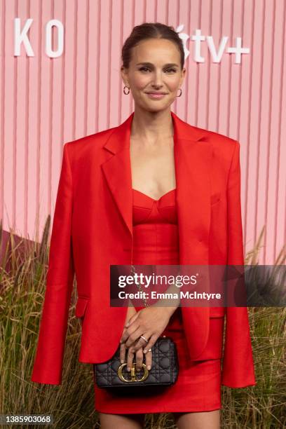 Natalie Portman attends the red carpet for the global premiere of Apple's 'Pachinko' at Academy Museum of Motion Pictures on March 16, 2022 in Los...