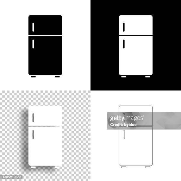 refrigerator. icon for design. blank, white and black backgrounds - line icon - fridge line art stock illustrations