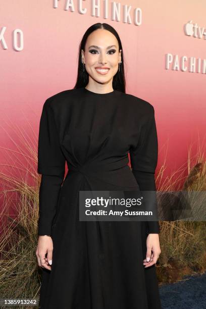 Meena Harris attends the red carpet event for the global premiere of Apple's "Pachinko" at Academy Museum of Motion Pictures at Academy Museum of...