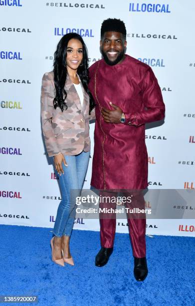 Michelle Williams of Destiny's Child and author Emmanuel Acho attend the launch party for Acho's new book "ILLOGICAL" on March 16, 2022 in Los...