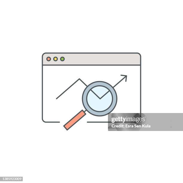 debt ratio flat line icon with editable stroke - tax scrutiny stock illustrations