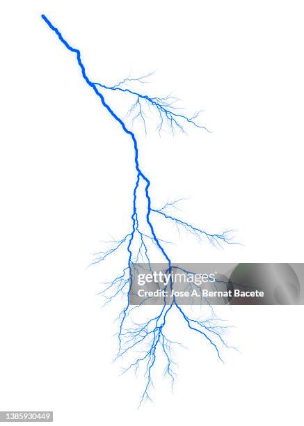 energy, electrical explosion with lightning on a white background. - storm cloud on white stock pictures, royalty-free photos & images