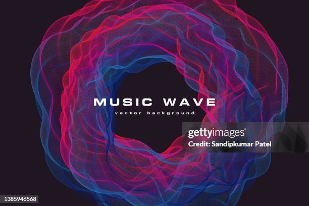music poster. vector abstract background with a colored dynamic waves - sound wave stock illustrations