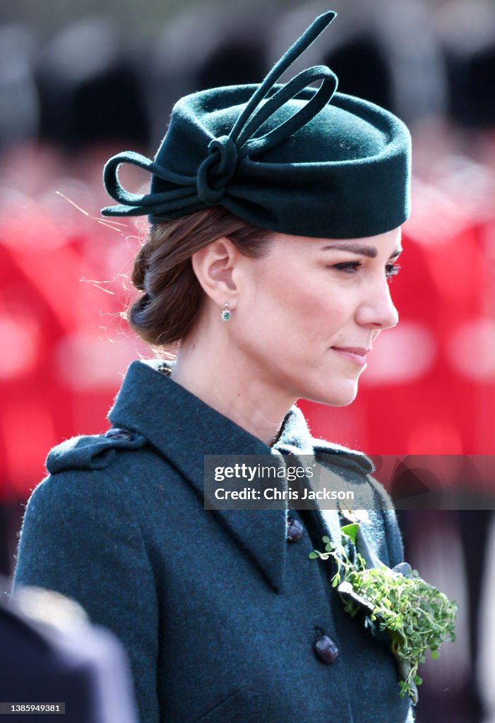 The Duke And Duchess Of Cambridge Attend 1st Battalion Irish Guards' St. Patrick's Day Parade