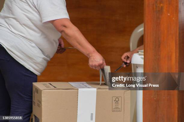 People vote during the 2022 Congressional elections in Colombia, on March 13 in Pasto, Colombia. Colombia is set to elect congress on March 13 and...