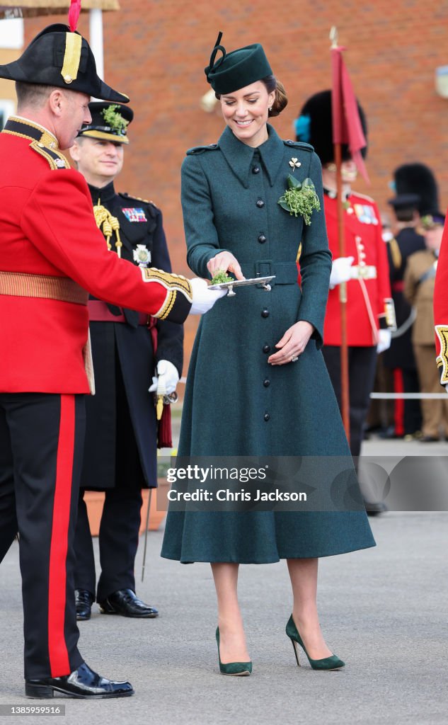 The Duke And Duchess Of Cambridge Attend 1st Battalion Irish Guards' St. Patrick's Day Parade