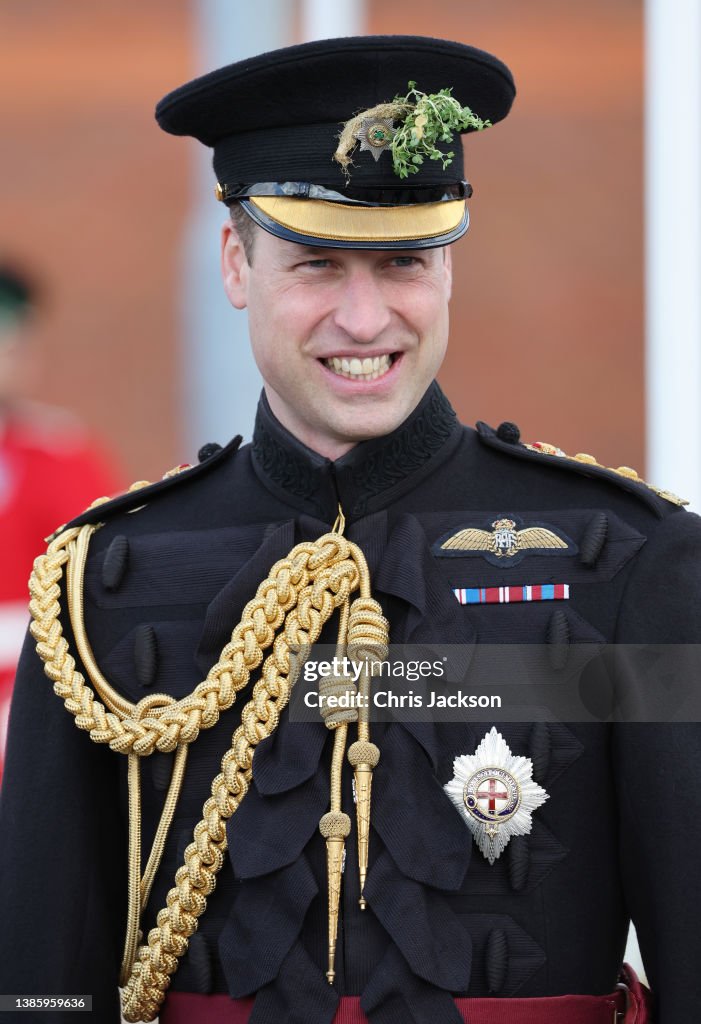 The Duke And Duchess Of Cambridge Attend 1st Battalion Irish Guards' St. Patrick's Day Parade
