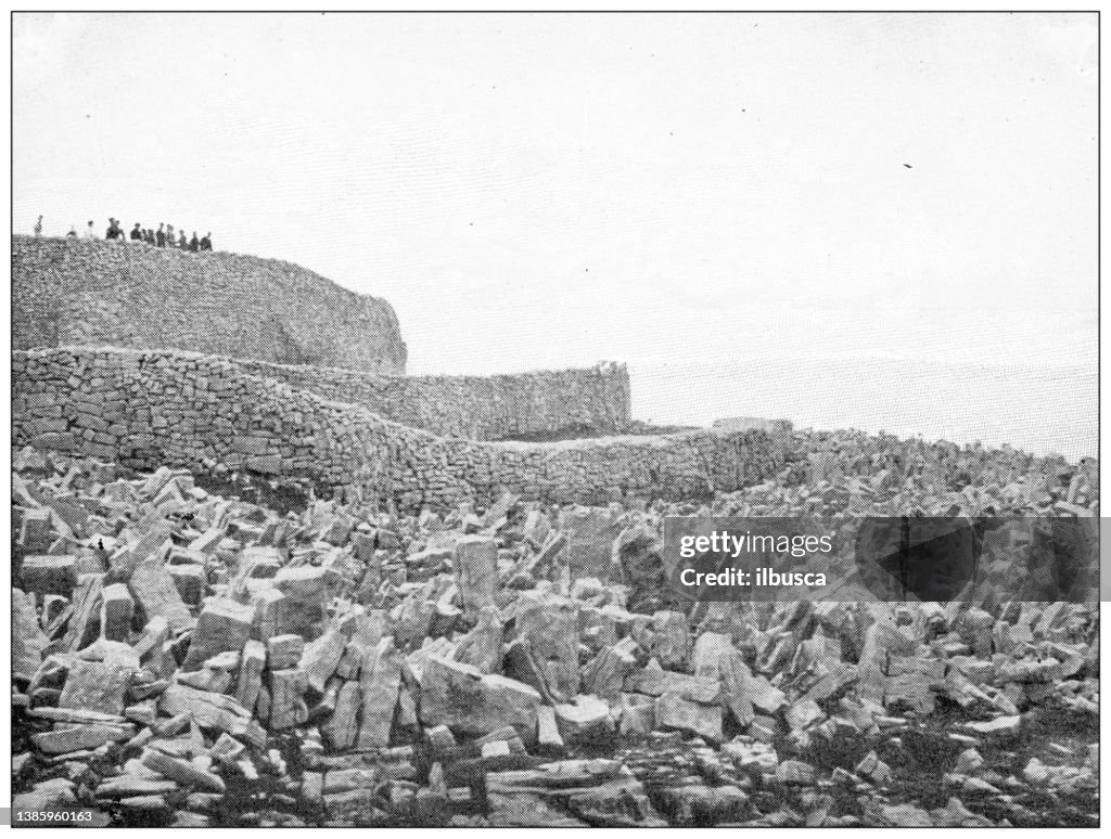 Antique travel photographs of Ireland: Ancient Celtic Fortress, Aran Islands