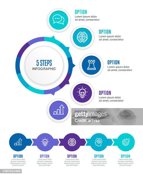 infographic elements - 6 step process stock illustrations