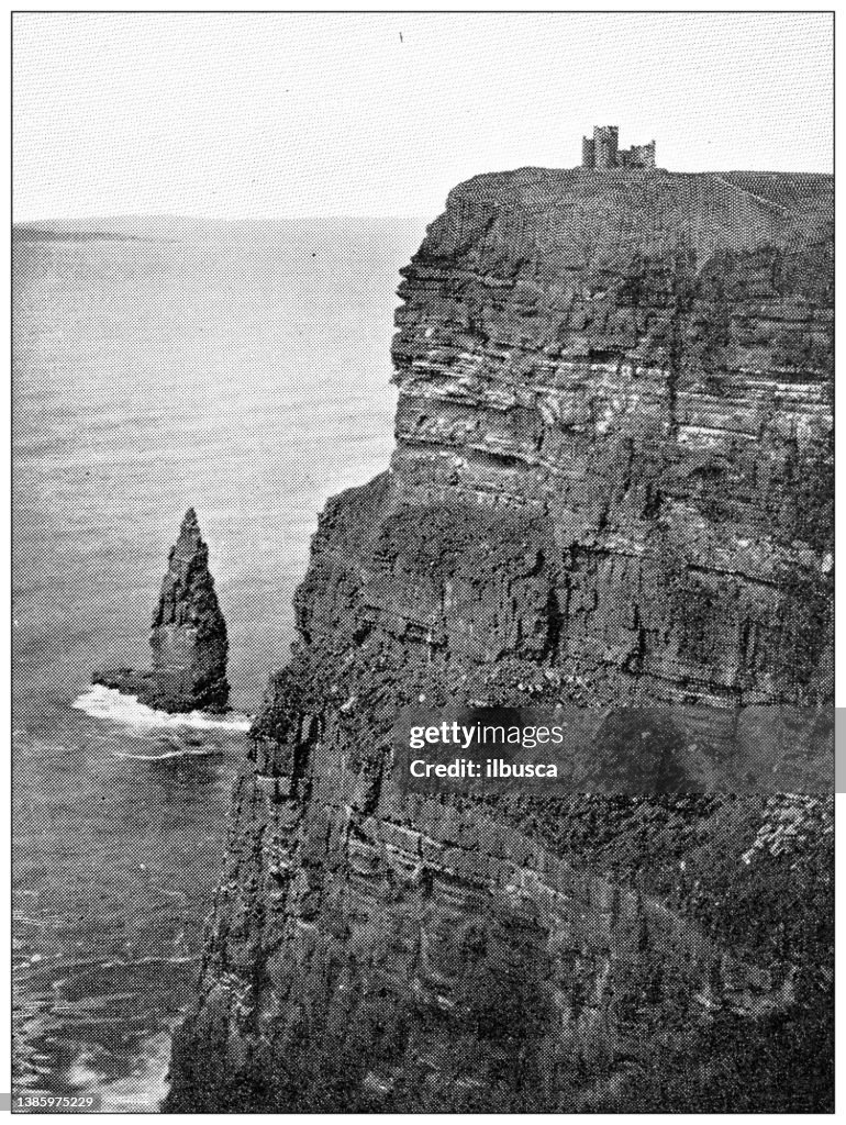 Antique travel photographs of Ireland: Moher Cliffs