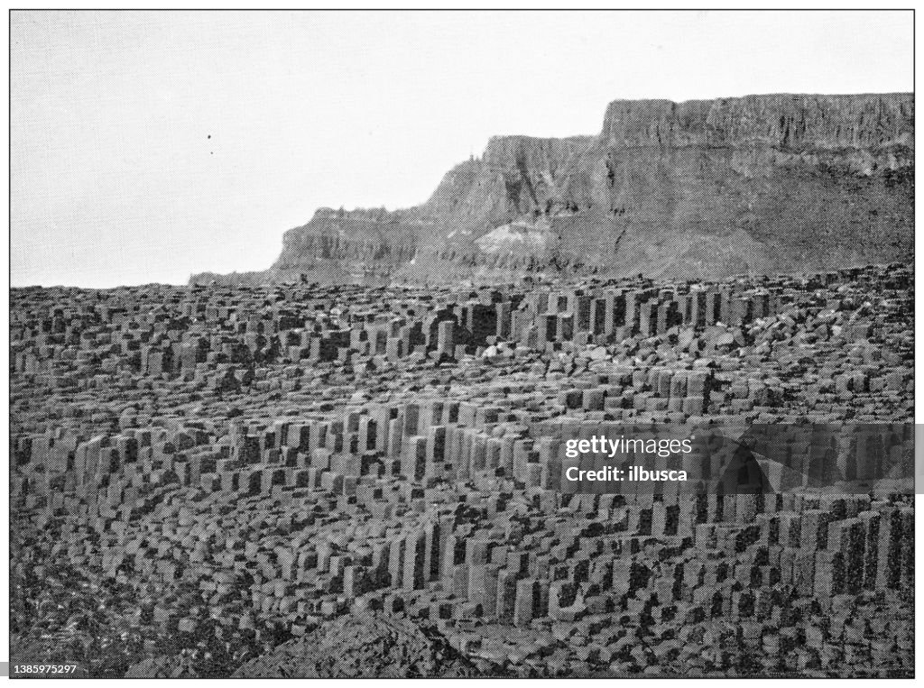 Antique travel photographs of Ireland: Giant's causeway