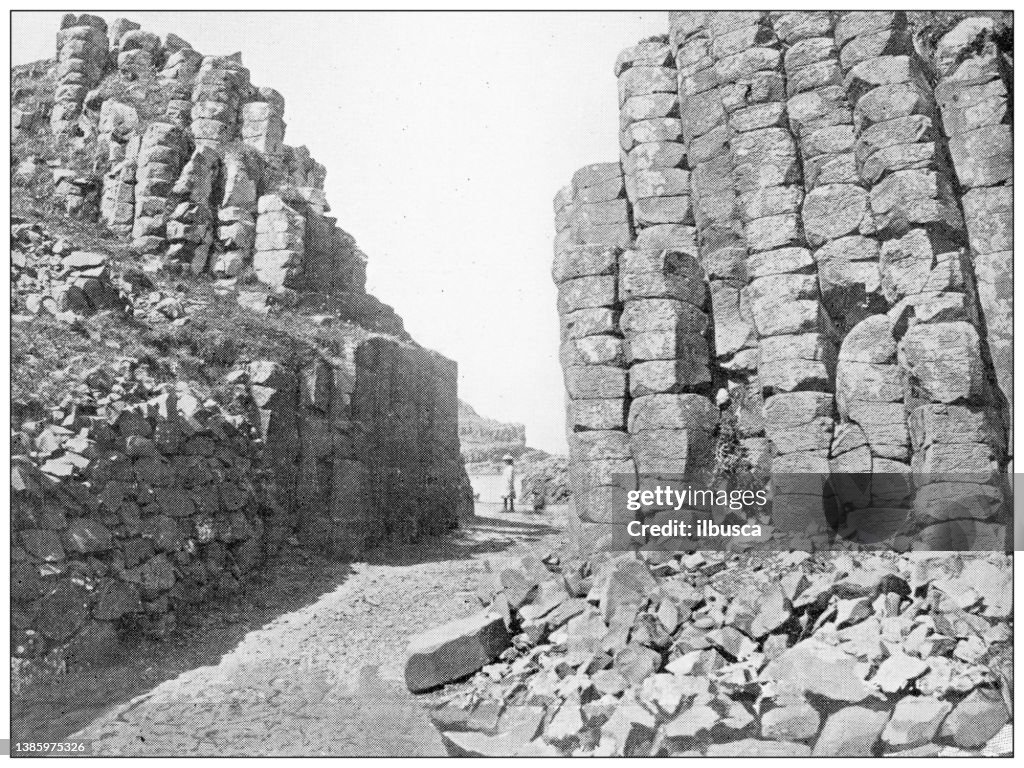 Antique travel photographs of Ireland: Giant's causeway