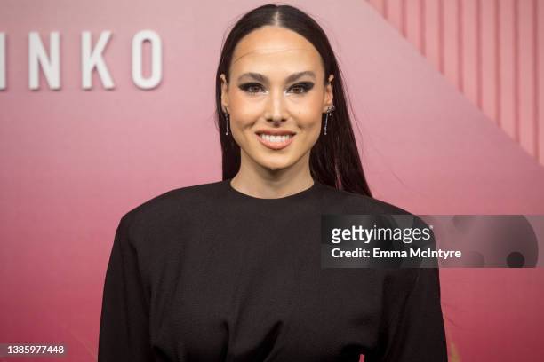 Meena Harris attends the red carpet for the global premiere of Apple's 'Pachinko' at Academy Museum of Motion Pictures on March 16, 2022 in Los...