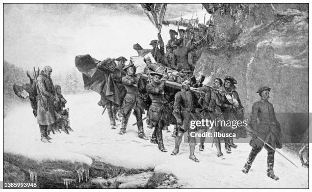 antike reisefotografien von schweden: den leichnam karls xii. nach hause bringen - charles xii of sweden stock-grafiken, -clipart, -cartoons und -symbole